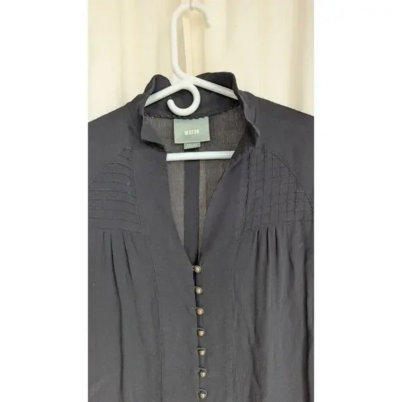 Anthropologie Maeve Ceycan Tunic M Retails $150 Black Flowy Goth Boho - Picture 4 of 11